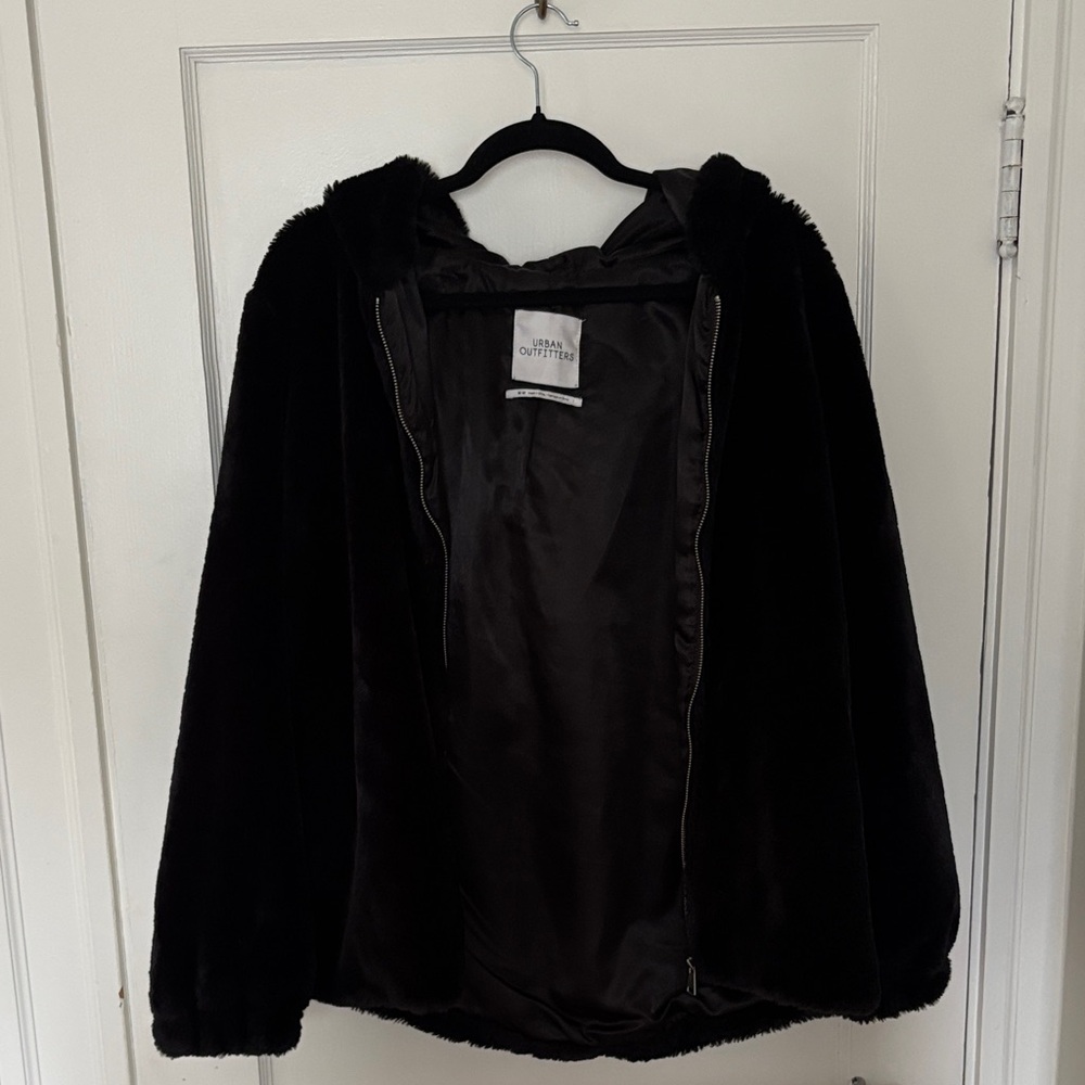 Urban Outfitters Plush Black Teddy Jacket